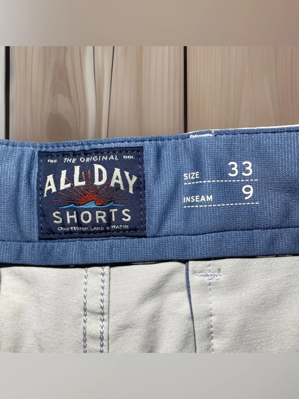Faherty All Day Shorts Mens 33 Silver Chino Stretch Performance Casual Pockets